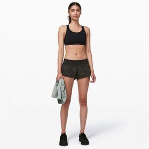Lululemon Speed Up Short *2.5" Incognito Camo Multi Gator Green / Black size 2